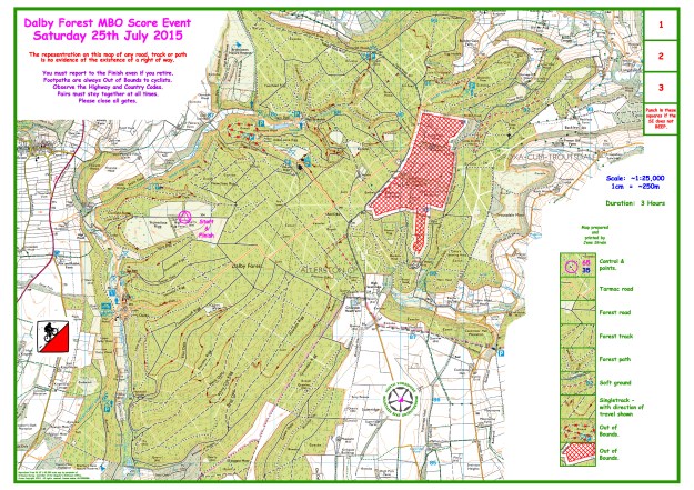 Dalby Forest July 2015 Blank Map