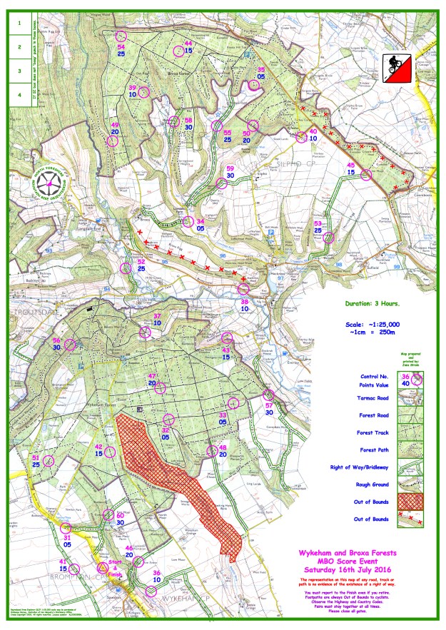2016 Wykeham and Broxa 25000 Working Drawing with Controls 11th July