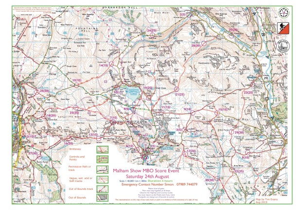 24 August 2019 - Malham Course Map