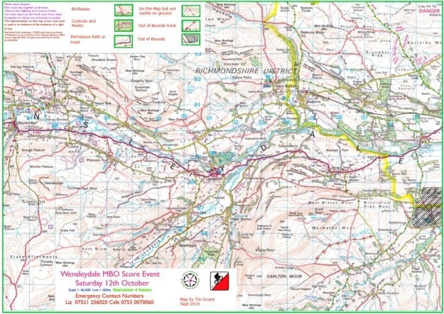 12th October 2019 - Wensleydale course map