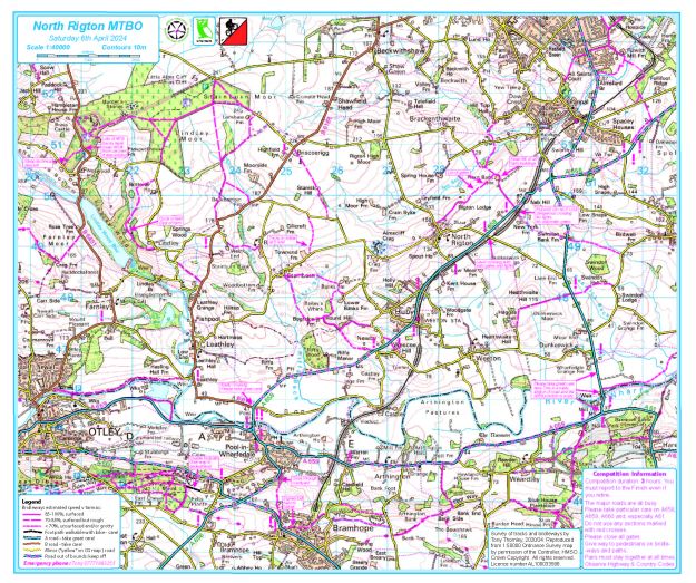 North Rigton course map