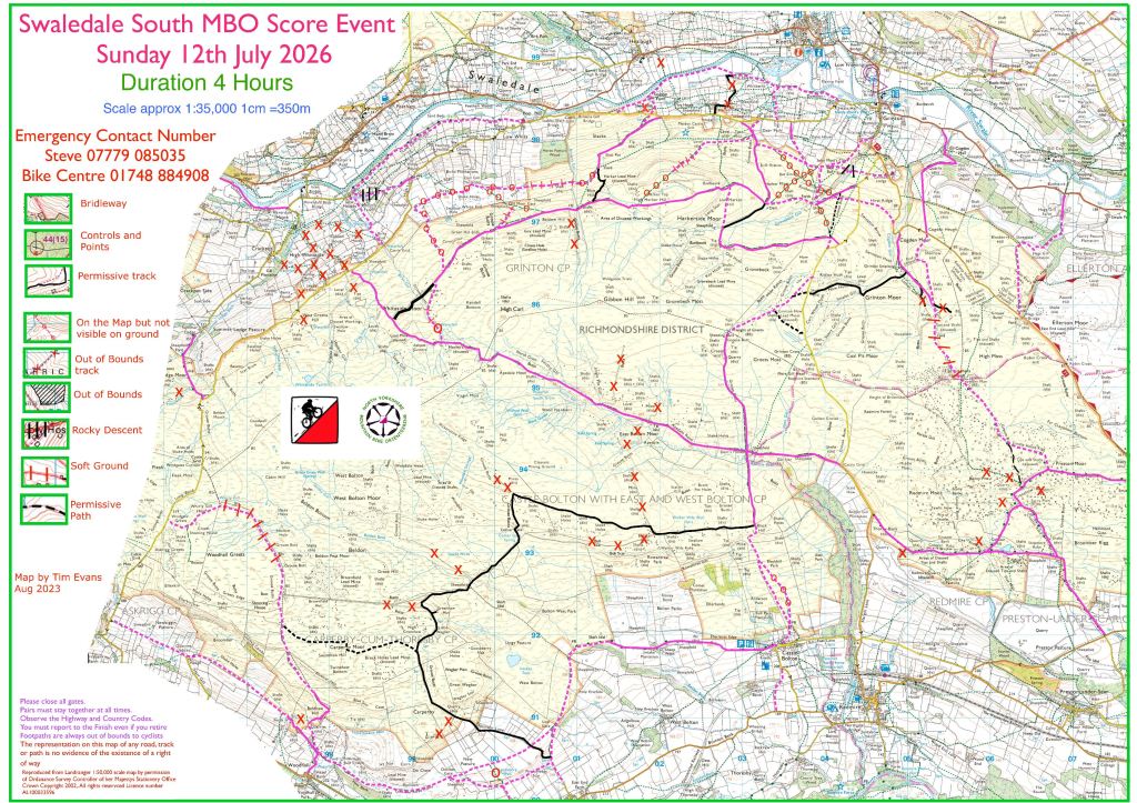 Swaledale South Blank Map